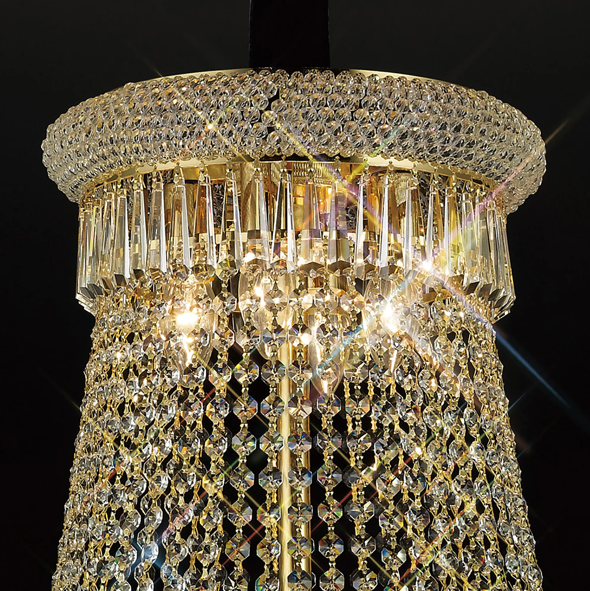 Alexandra Crystal Chandelier 18 Light (27kg) Gold IL32112  Diyas Alexandra Gold